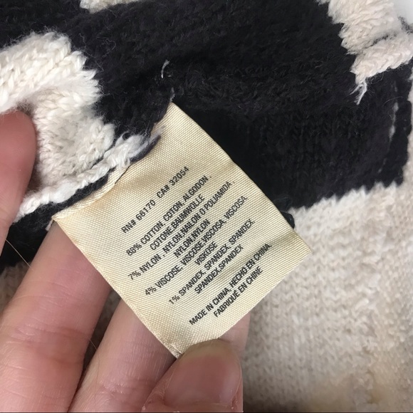 Anthro moth black and white stripe fringe cardigan - Picture 6 of 8